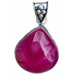 Agate Cherry Botswana Pendant SS.